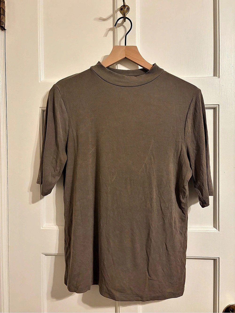 a new day Ribbed Mock Neck Short Sleeve